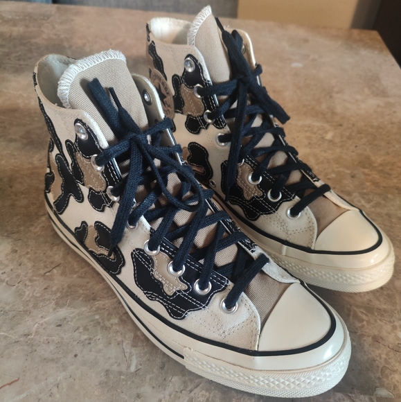 Pre-owned Converse Chuck 70 hi hacked archive desert khaki leopard men's size 9